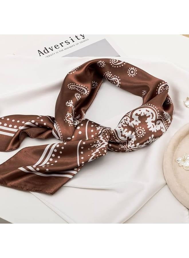 3 Pack Satin Headscarves For Women - Large Square Silk Bandanas(90X90Cm) | Classic Patterned Hair Scarves | Versatile Beach, Casual & Formal Accessories - Image 4