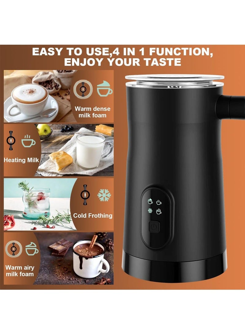 MarlaMall Milk Frother for Coffee, Electric Milk Frother and Steamer, Warm and Cold Foam Maker, Hot Chocolate Maker, Milk Warmer, 12oz/350ml Coffee Frother for Latte, Cappuccino, Matcha (Black) - Image 5