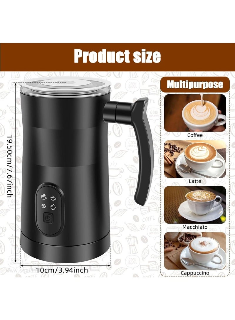 MarlaMall Milk Frother for Coffee, Electric Milk Frother and Steamer, Warm and Cold Foam Maker, Hot Chocolate Maker, Milk Warmer, 12oz/350ml Coffee Frother for Latte, Cappuccino, Matcha (Black) - Image 2