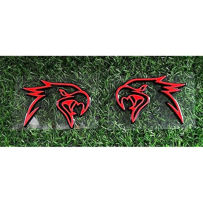 ريحني زوج من شعار هيلهوك مخصص بديل لباب الرفارف ثلاثي الأبعاد لتركهوك بتصميم رأس أحمر - Image 1