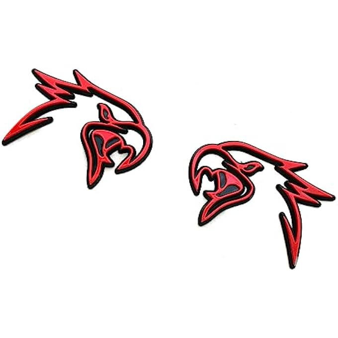 ريحني زوج من شعار هيلهوك مخصص بديل لباب الرفارف ثلاثي الأبعاد لتركهوك بتصميم رأس أحمر - Image 4