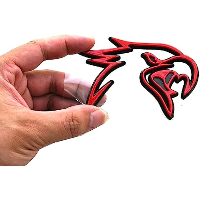 ريحني زوج من شعار هيلهوك مخصص بديل لباب الرفارف ثلاثي الأبعاد لتركهوك بتصميم رأس أحمر - Image 2