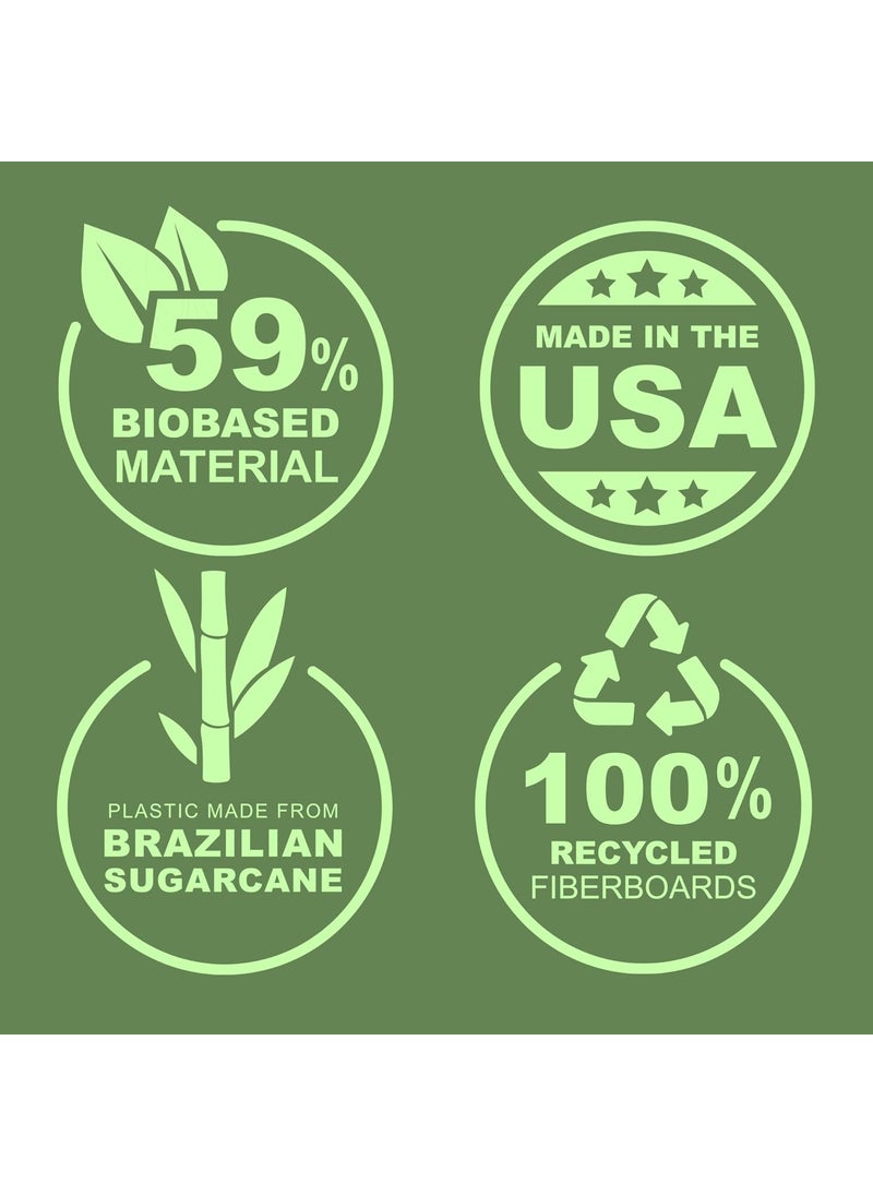 Samsill Samsill Earths Choice Biobased Durable Fashion Color 3 Ring View Binder 2 Inch Round Ring Up to 25 Plant Based Plastic USDA Certified Biobased Turquoise Value Two Pack  - Image 2