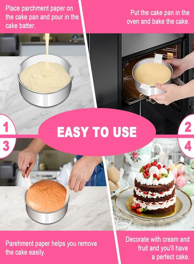 EWFEN 8 Inch Cake Pan Set of 2, Stainless Steel Round Layer Cake Baking Pans Tins, Non-Toxic & Healthy, Leak-proof & Easy Clean & Dishwasher Safe - Image 4