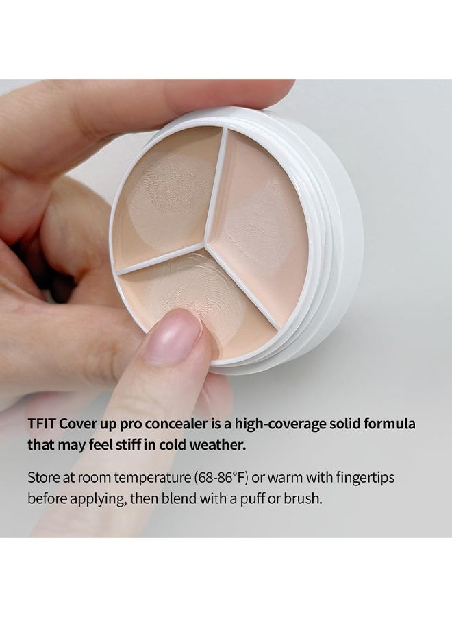 تفِت كريم خافي عيوب متعدد الاستخدامات، لوحة ثلاثية، عالي التصبغ، يغطي بالكامل ومقاوم للتجاعيد لتغطية الهالات السوداء والاحمرار والشوائب - Image 4