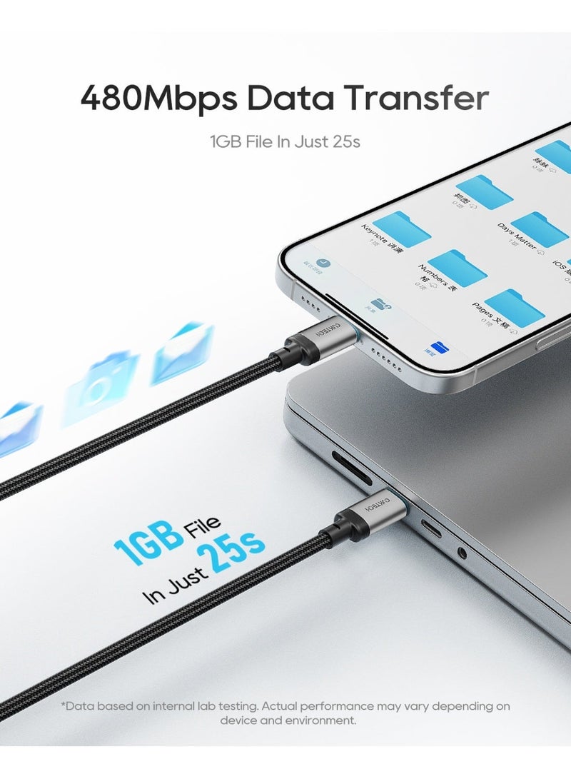 CUKTECH USB C to USB C Cable, 3 Pack 240W Fast Charging Type C Cord, 1.5 m (White) - Image 4