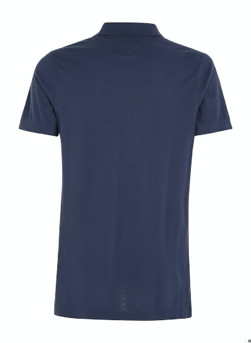 TOMMY HILFIGER Men's Pure Organic Cotton Slim Fit Polo, Navy  - Image 5