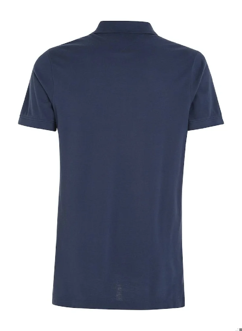 Tommy Hilfiger Twilight Navy Pure Cotton Slim Fit Polo Shirt for Men | Best Price UAE