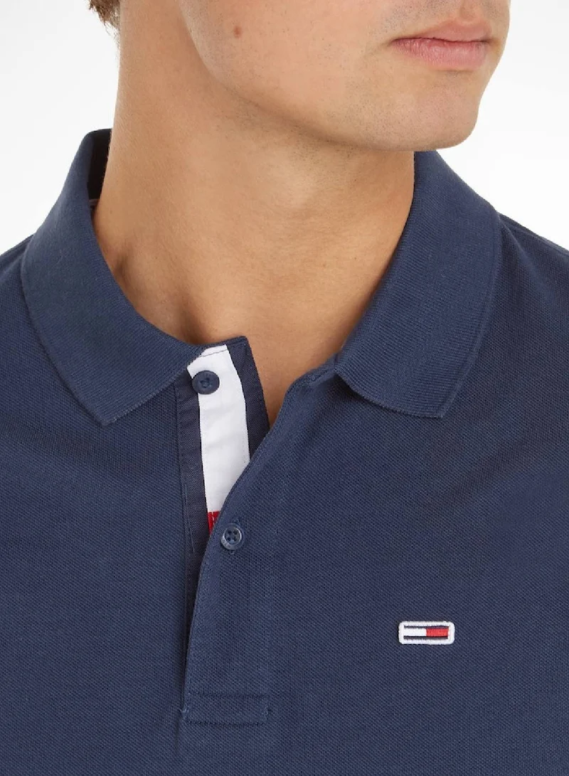 Tommy Hilfiger Twilight Navy Pure Cotton Slim Fit Polo Shirt for Men | Best Price UAE