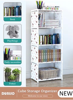 DUNISO 4 Cube Storage Organizer,Multi-Function Storage Cabinet,Closet Storage Shelves,DIY Bookshelf,Bookcase & Closet Organizer for Bedroom, Living Room, Office Space Saving & Easy Assembly  - Image 1