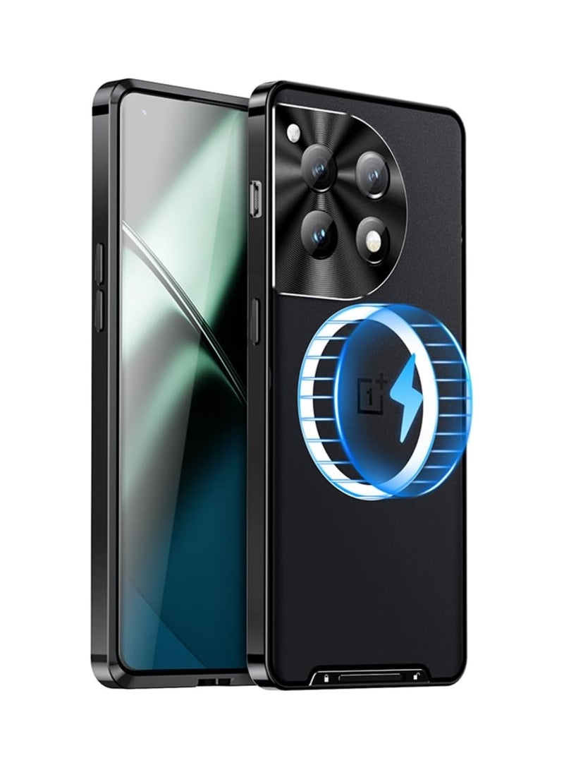 عام لوحة معدنية وإطار معدني للغطاء الخلفي لهاتف OnePlus 12، بالإضافة إلى حافة معدنية وغطاء مصنوع من البولي كربونات المعتمة المضادة للصدمات مع حماية لعدسة الكاميرا - Image 1