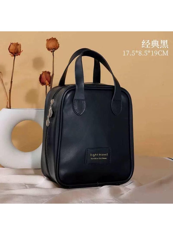 Luxury Black Makeup Bag – Elegant Large Capacity Design with Multiple Compartments, Perfect for Travel or Daily Use - Image 5