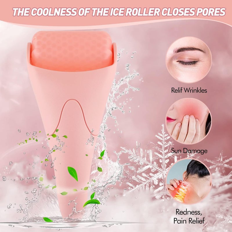 Fronnor Ice Roller for Face,Eyes,Women Gifts Idea,Therapeutic Cooling to Tighten Brighten Complexion and Reduce Wrinkles,Massager Under Eye Puffiness,Migraine and Pain Relidf (Pink) - Image 2