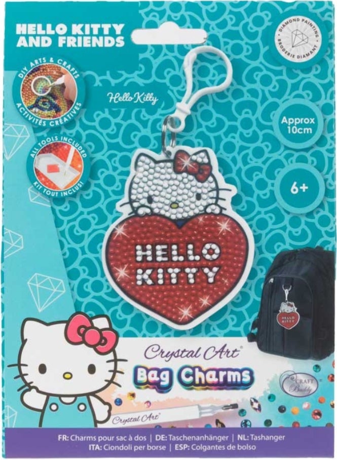 Hello Kitty Crystal Art Bag Charm Kit DIY Craft Set - Image 1