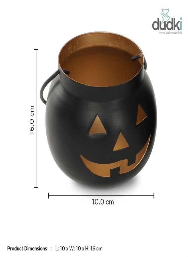 Dudki Halloween Face Votive Candle Holder Stand Antique Hanging Tealight Lantern for Home Decorations, Birthday Parties, Christmas Indoor, Outdoor Décor, Black (Black 1) - Image 5