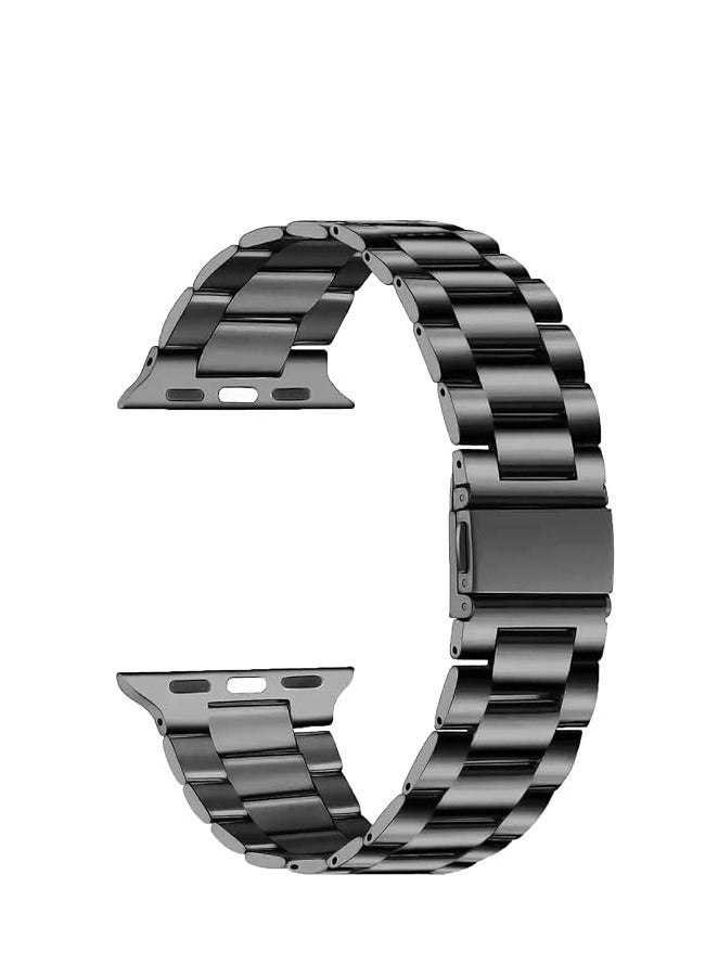 ELTRAZONE Stainless Steel Band Compatible with iWatch 42mm, 44mm, 45mm, 49mm – Compatible with iWatch Series 8, 7, 6, 5, SE, SE2, Ultra, and Watch Ultra Band 49mm – Durable and Stylish Metal Strap for Men and Women Black - Image 1