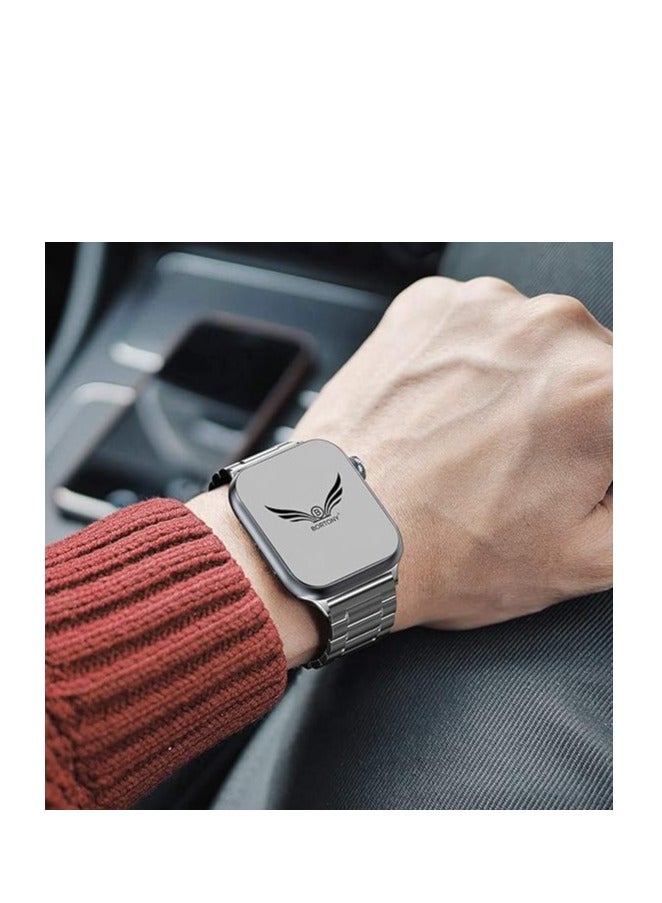 ELTRAZONE Stainless Steel Band Compatible with iWatch 42mm, 44mm, 45mm, 49mm – Compatible with iWatch Series 8, 7, 6, 5, SE, SE2, Ultra, and Watch Ultra Band 49mm – Durable and Stylish Metal Strap for Men and Women Black - Image 5