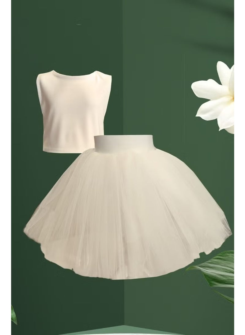 Shecco Babba Girl Tutu Skirt - Crop Blouse Set, Birthday Dress - Image 1