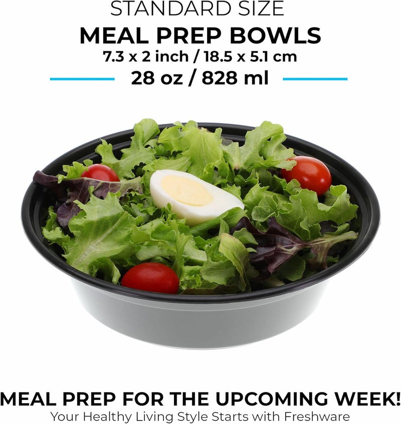 Freshware Meal Prep Bowl Containers Bento Box Plastic Containers Food Storage Containers Lunch Boxes Salad Bowls 150Pack - Image 4