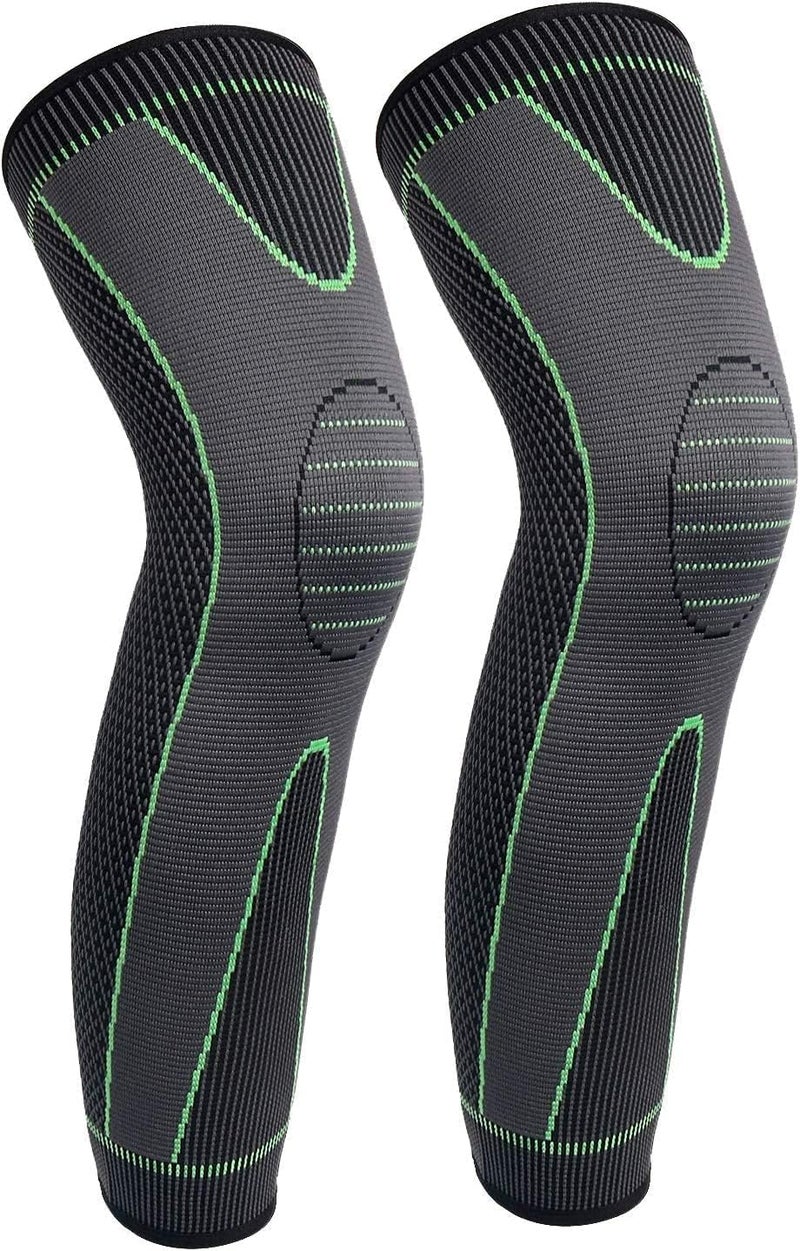 GymWar 2 Pack Full Leg Compression Sleeves, Long Knee Brace Support for ACL,PCL, Meniscus Tear, Arthritis, Tendinitis-Free Size - Image 1