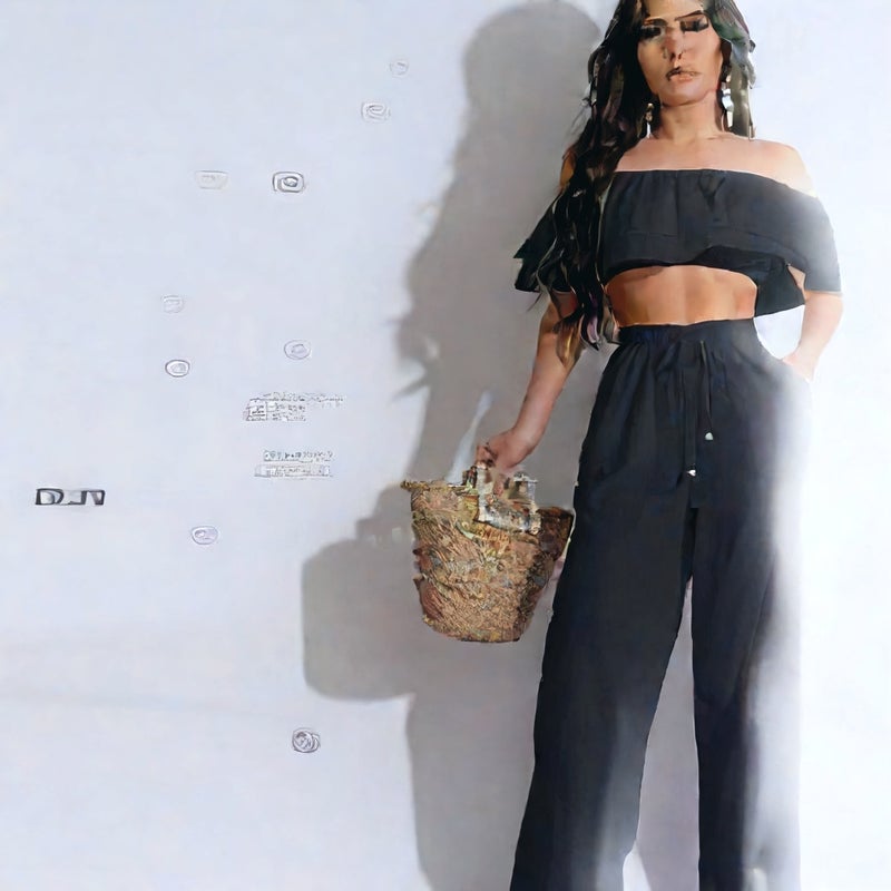 Women's Off-Shoulder Ruffle Pants Two-Piece Set Casual Lounge Wear - Image 2