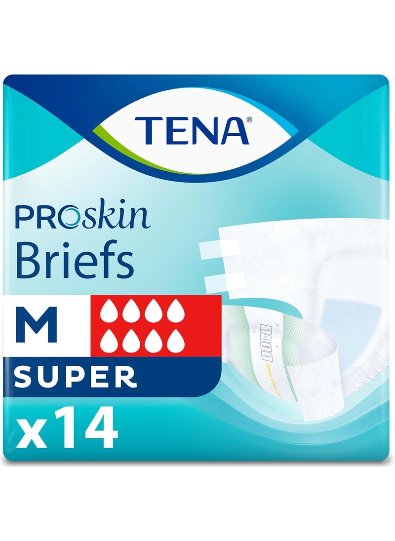 Tena Tena ProSkin Unisex Incontinence Adult Diapers, Maximum Absorbency, Medium, 14 ct 