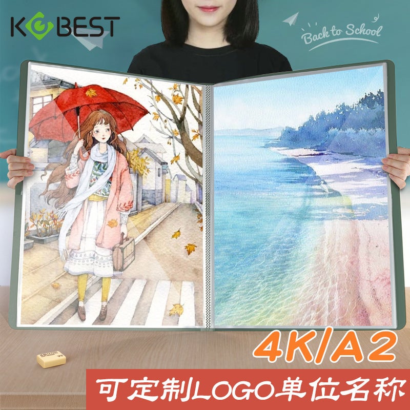 Kobest Kangbai 4K Folder Enlarges Large Capacity Information Book Movie Project Poster Collection Book 4 Open Transparent - Image 3