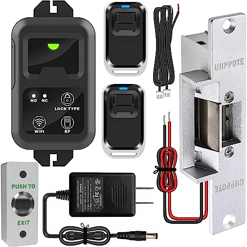 UHPPOTE 2.4GHz WiFi Electric Stike Access Control Door Lock Kit System with Remote Control and Smartphone app Access - Image 1