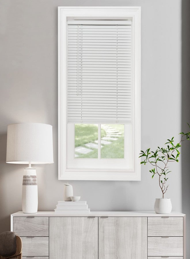 Achim Home Furnishings Cordless Light Filtering Mini Blind - 43 Inch Width, 64 Inch Length, 1" Slat Size - Pearl White - Cordless GII Morningstar Horizontal Windows Blinds for Interior by Decor - Image 1