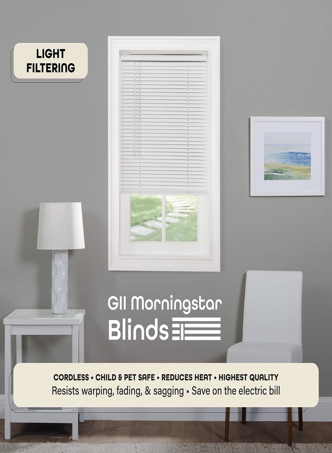 Achim Home Furnishings Cordless Light Filtering Mini Blind - 43 Inch Width, 64 Inch Length, 1" Slat Size - Pearl White - Cordless GII Morningstar Horizontal Windows Blinds for Interior by Decor - Image 2