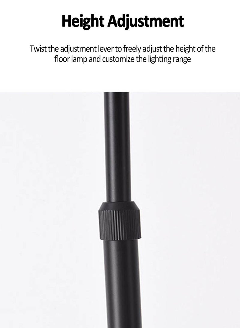 Sharpdo Creative Vertical Floor Lamp With Table Shelves Modern LED Coffee Table Standing Lamp With Shelf Living Room Bedroom Standing Light With Fabric Lampshade Height Adjustment White - Image 5