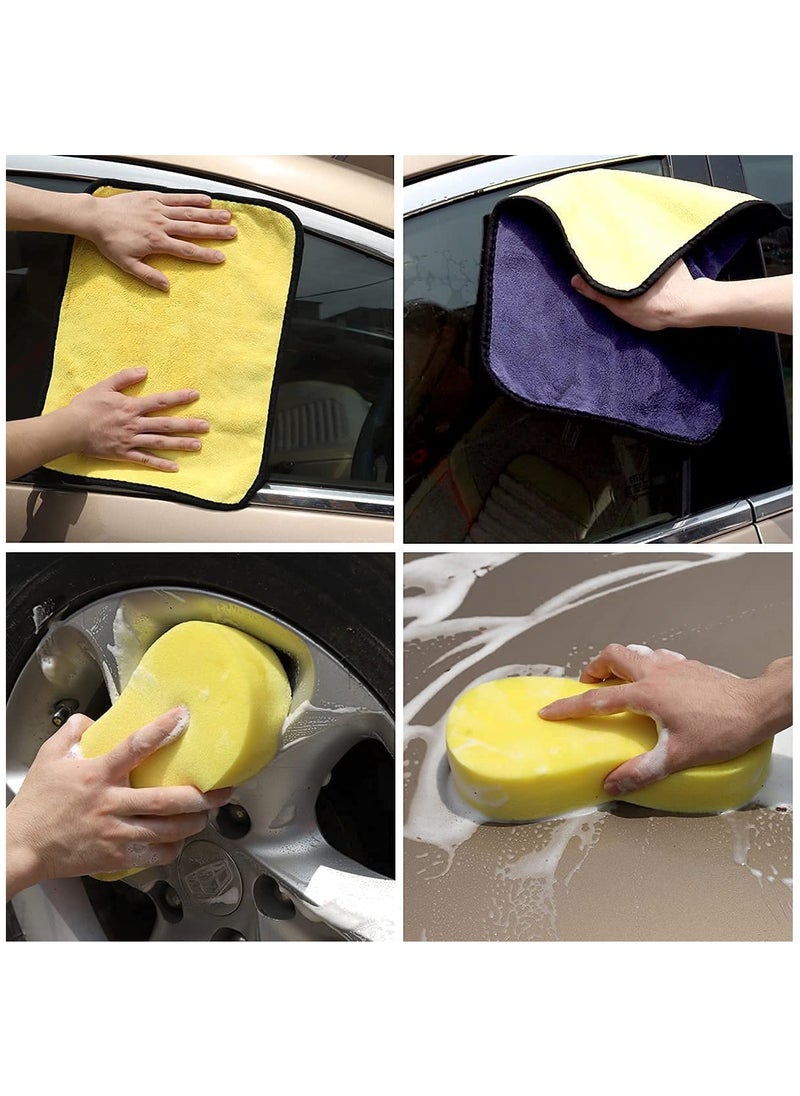 Generic 15Pcs Car Cleaning Kit,Car Wash Detailing Kit,Car Detailing Brushes Set,Wash Bucket Bracket,Big Towels,Car Wash Mitts,Tire Brush,Window Water Blade,Car Wash Sponge Wax Applicators  - Image 3