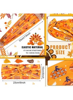 Giegxin 30 Pcs Fall Headbands For Women Bulk Thanksgiving Pumpkins Headbands Fall Hairband Elastic Non Slip Hair Accessories For Women Girls  - Image 2