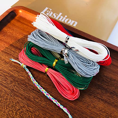 Harnico 400M 40 Colors Waxed Polyester Cord 1mm Polyester Cord Waxed String for Bracelet Making Waxed Thread for DIY Jewelry Making Bracelet String Bracelet Cord Jewelry Cord - Image 3