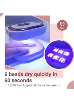 SYOSI Mini UV Led Nail Lamp with 6 LED Beads, Portable LED UV Nail Light for Healing Gel Nails USB Nail Dryer Suitable for Beginners, Gel Lamp Nail Art Tools for Fingernail & Toenail  - Image 2