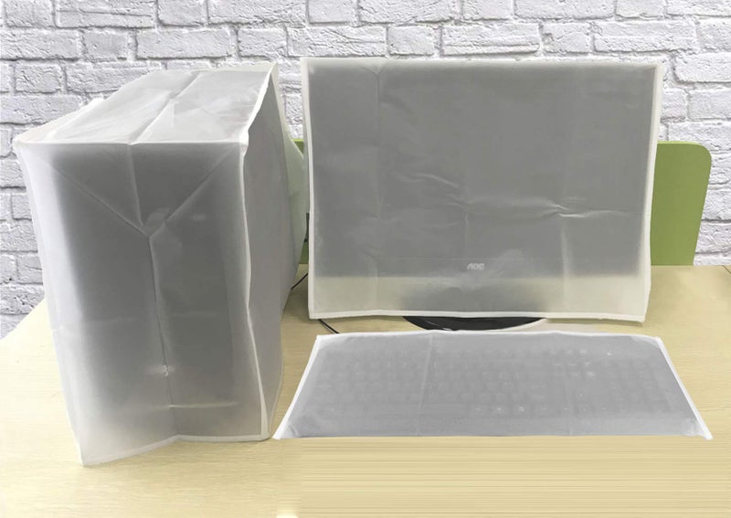 SZBRO Computer Dust Cover, SZBRO Monitor +Keyboard+CPU Tower Desktop 3 Pieces Set PC dust proof Computer covers Case (25''-27" Monitor Set) - Image 2