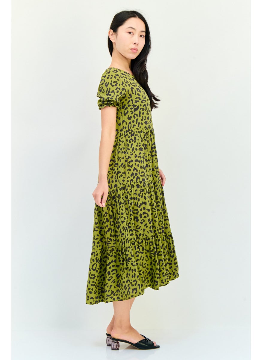 Aerie Women Animal Print Midi Dress, Multicolor  - Image 3