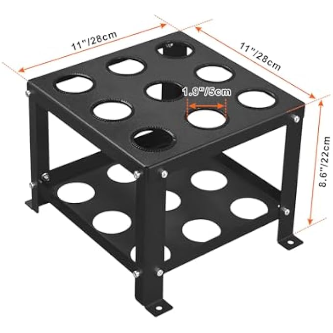 rayihni 9 Bar Olympic Barbell Vertical Floor Stand Storage Rack, Olympic Barbell Storage Stand, Heavy Duty Vertical Barbell Holder Stand - Image 2