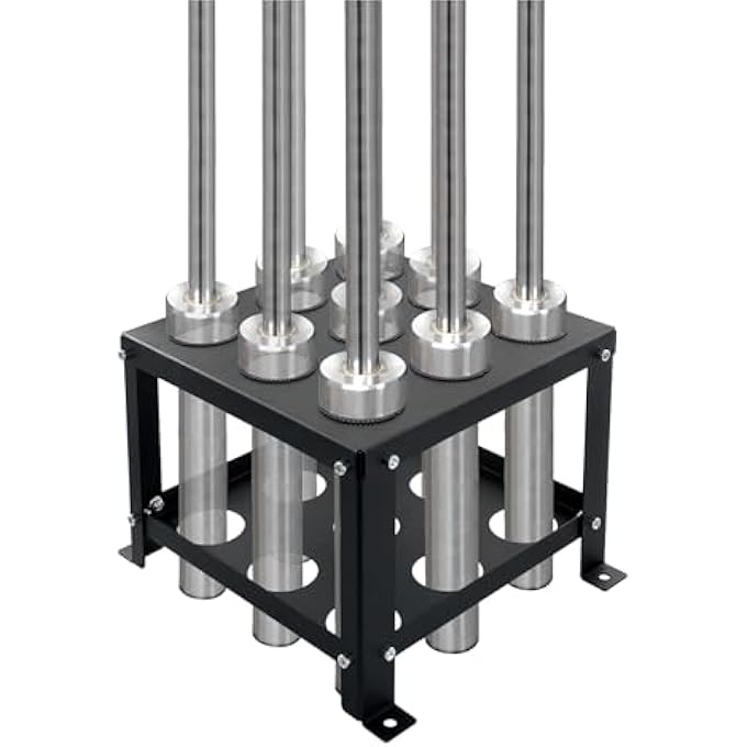 rayihni 9 Bar Olympic Barbell Vertical Floor Stand Storage Rack, Olympic Barbell Storage Stand, Heavy Duty Vertical Barbell Holder Stand - Image 3