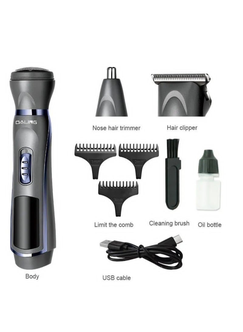 دالينغ ماكينة حلاقة كهربائية 3 في 1 لتشذيب شعر الأنف واللحية وشفرة من الفولاذ المقاوم للصدأ ومجموعة أدوات العناية الشخصية - Image 1