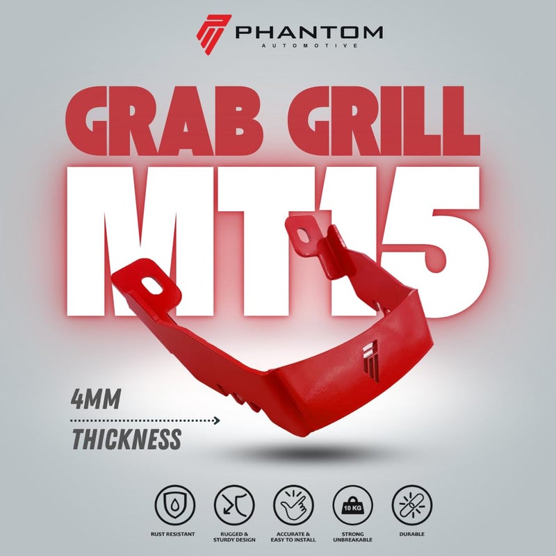 PHANTOM AUTO Premium MT-15 Grab Handle | Grab Tail Guard | Rustproof & Weather-Resistant | Metal Grab Rail Handle for MT-15 | Rustproof & Weather-Resistant (RED) - Image 2