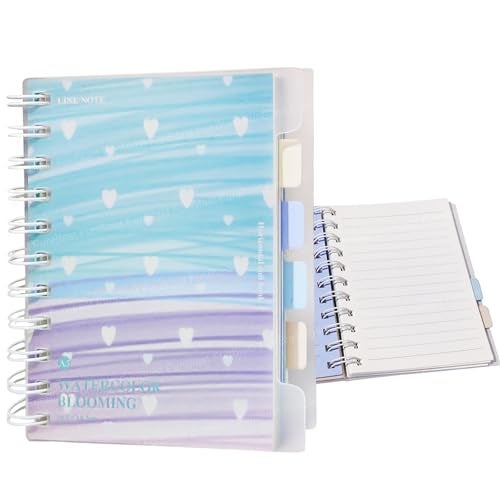 FunBlast Aesthetic Journal Diary A5 – 240 Pages; Spiral Notebook Diary with Transparent Cover and Sticky Notes, Ruled Notebooks for School, Office & Dialy Uses (Multicolor-D) - Image 1