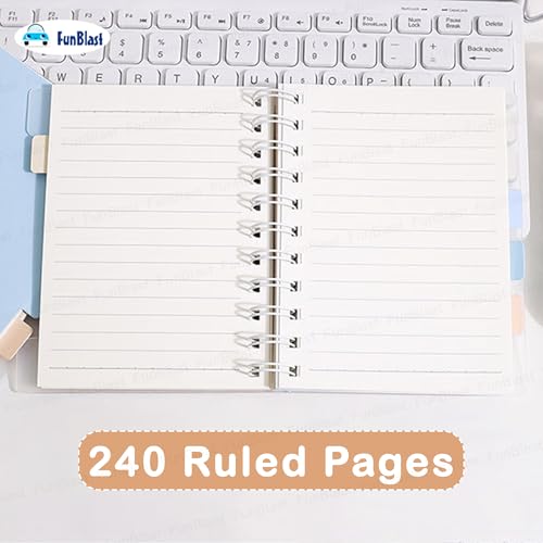 FunBlast Aesthetic Journal Diary A5 – 240 Pages; Spiral Notebook Diary with Transparent Cover and Sticky Notes, Ruled Notebooks for School, Office & Dialy Uses (Multicolor-D) - Image 5