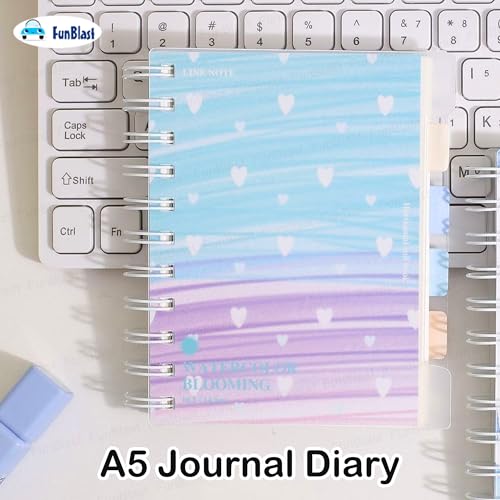 FunBlast Aesthetic Journal Diary A5 – 240 Pages; Spiral Notebook Diary with Transparent Cover and Sticky Notes, Ruled Notebooks for School, Office & Dialy Uses (Multicolor-D) - Image 4