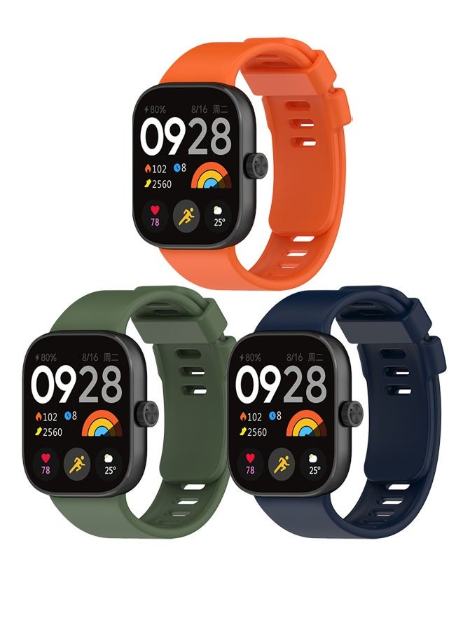 Redmi watch 5/Redmi watch4 Sport Silicone Strap for Women Men, 3 Pack Soft Silicone Strap Replacement Wristbands Compatible with Xiaomi Redmi Watch 5/Redmi Watch 4,Xiaomi band 9 pro/Xiaomi band 8 pro - Image 1