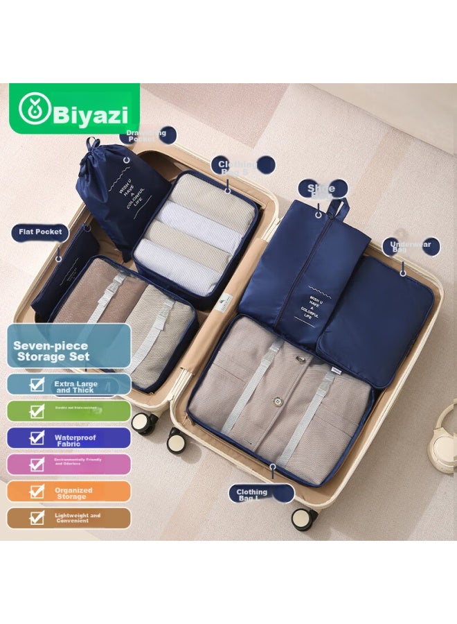 Biaze Biaze Storage Bag, Travel Organizer, Clothes And Underwear Organizer, Packing Cubes, Navy Blue  - Image 1