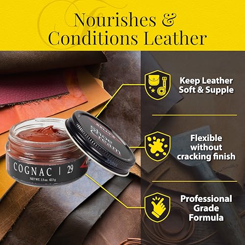KELLYS Kelly's Cognac Shoe Polish 1.5 oz - Professional Leather Shoe Cream - Image 5