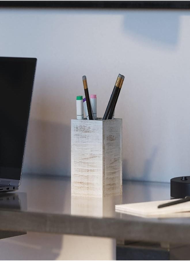 HBCY Creations HBCY Creations Rustic Wooden Desk Organizer Set, 3 Piece Rustic Whitewashed Mail Organizer for Desktop - Great for Rustic or Industrial Home Decor.  - Image 1