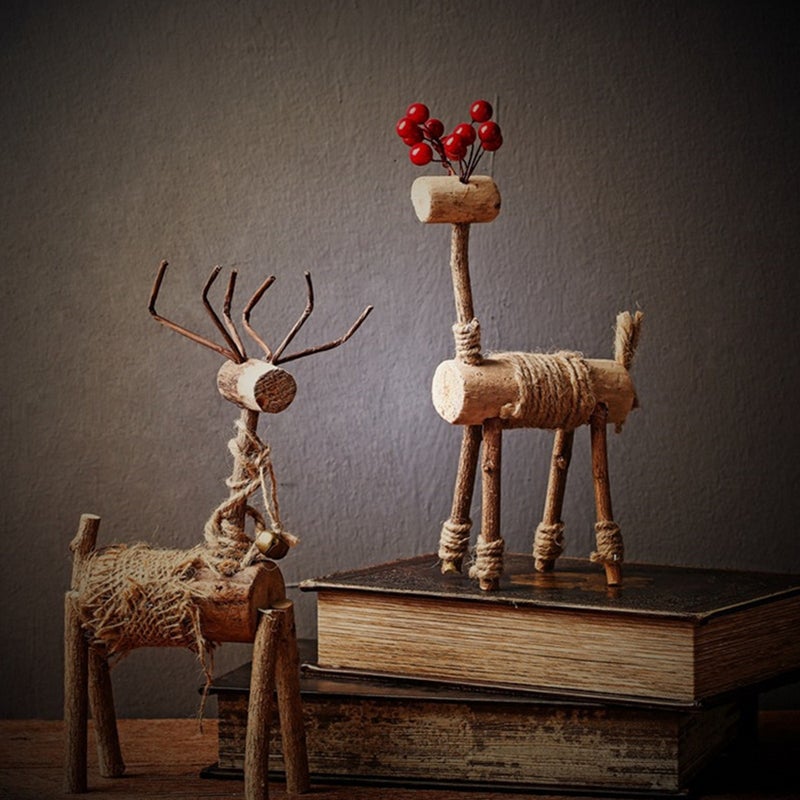 Deer Desktop Decor Handmade Deer Craft for Home Hotel Office Decoration Female Deer - Image 2