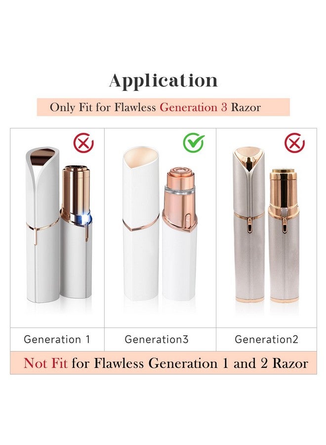 Replacement Heads New Generation 3 For Finishing Touch Flawless Facial Hair Remover Ring Light,New Version Replacement Blades For Women,18K Gold-Plated Rose Gold For Flawless